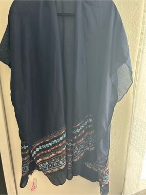 Embroidered Navy Women's Camisole Cover-Up